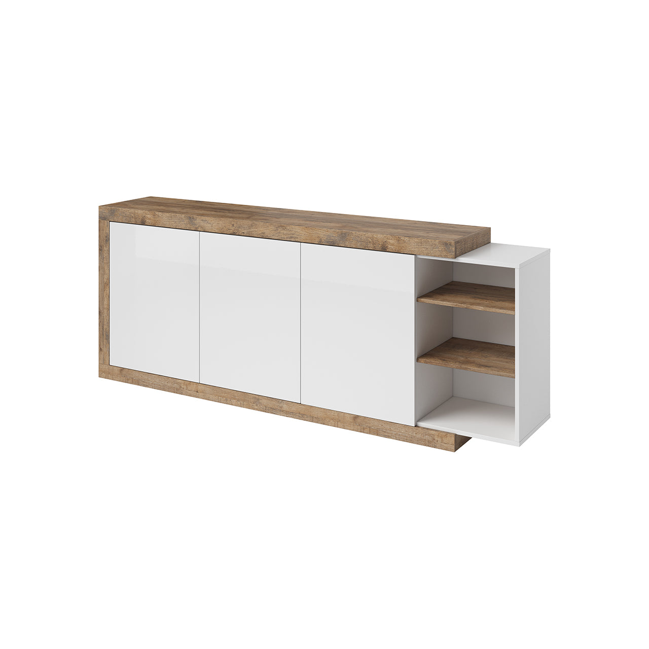 Chest of drawers SINTRA ST43 samdal oak / white gloss