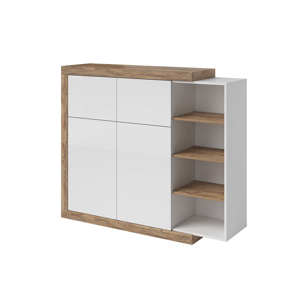 Chest of drawers SINTRA ST45 samdal oak / white gloss