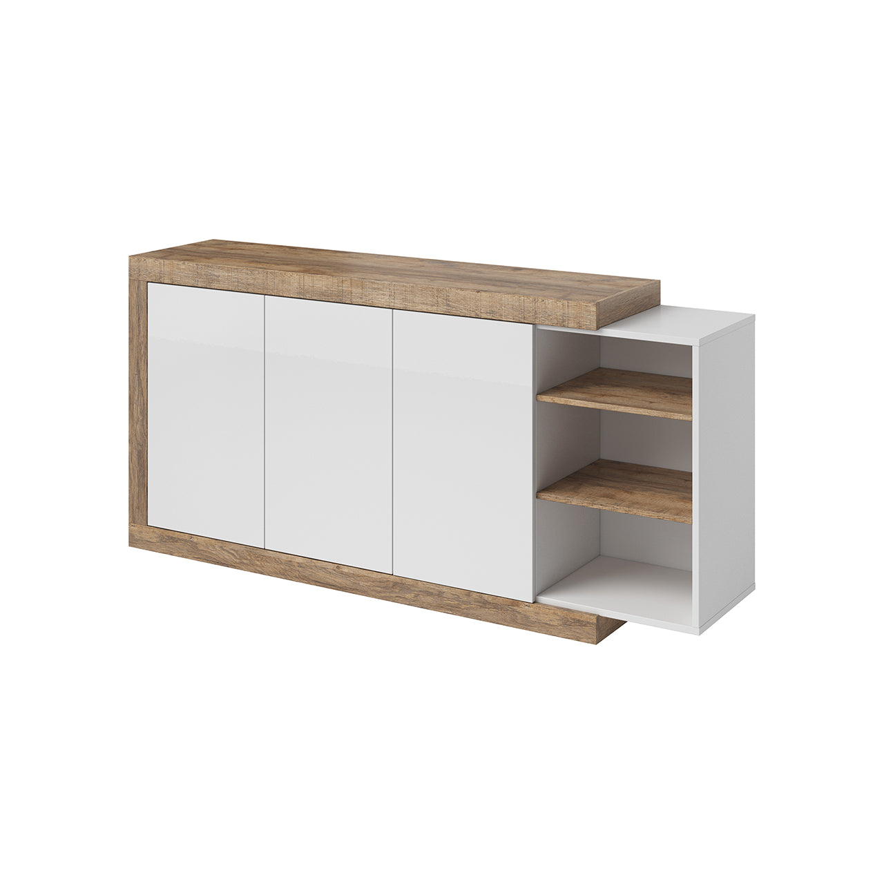 Chest of drawers SINTRA ST47 samdal oak / white gloss