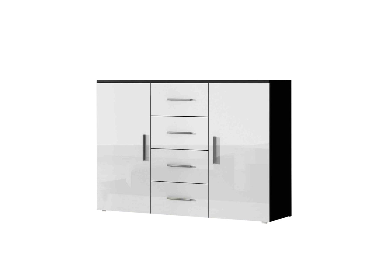 4 Drawer Combi Chest UNI SOHO SH6C black / white gloss