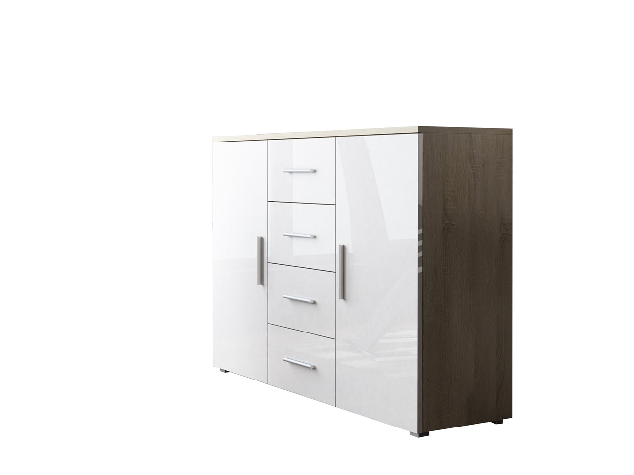 4 Drawer Combi Chest UNI SOHO SH6E oak sonoma / white gloss