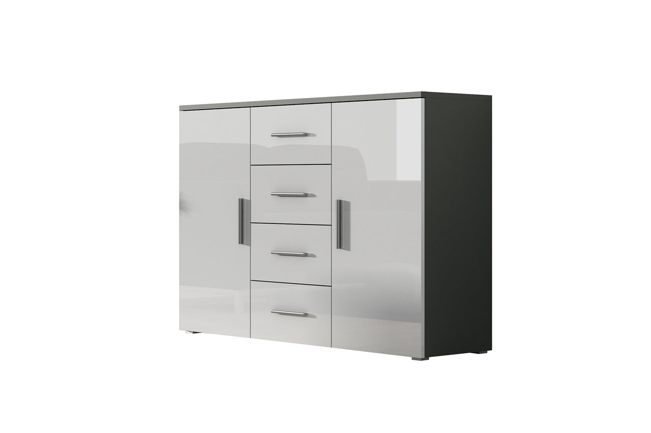 4 Drawer Combi Chest UNI SOHO SH6G grey / white gloss