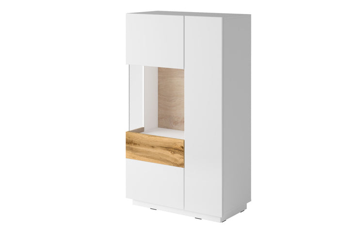 Chest of Drawers L 2D SE42 SILKE white gloss / wotan oak