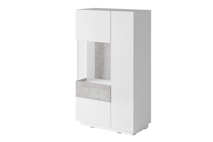 Chest of Drawers L 2D SE42 SILKE white gloss / colorado concrete