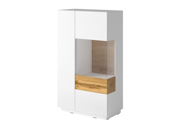 Chest of Drawers P 2D SE44 SILKE white gloss / wotan oak