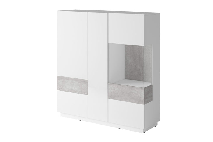 Chest of Drawers 3D SE46 SILKE white gloss / colorado concrete