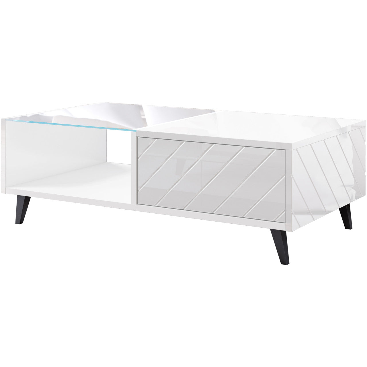 Coffe Table OXFORD white / white gloss