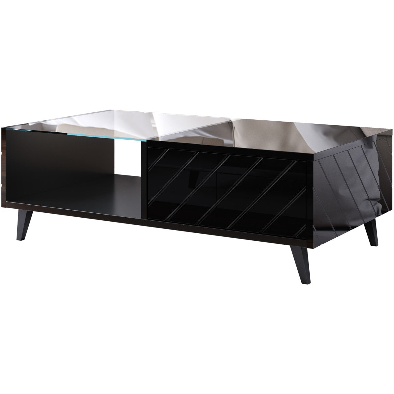 Coffe Table OXFORD black / black gloss