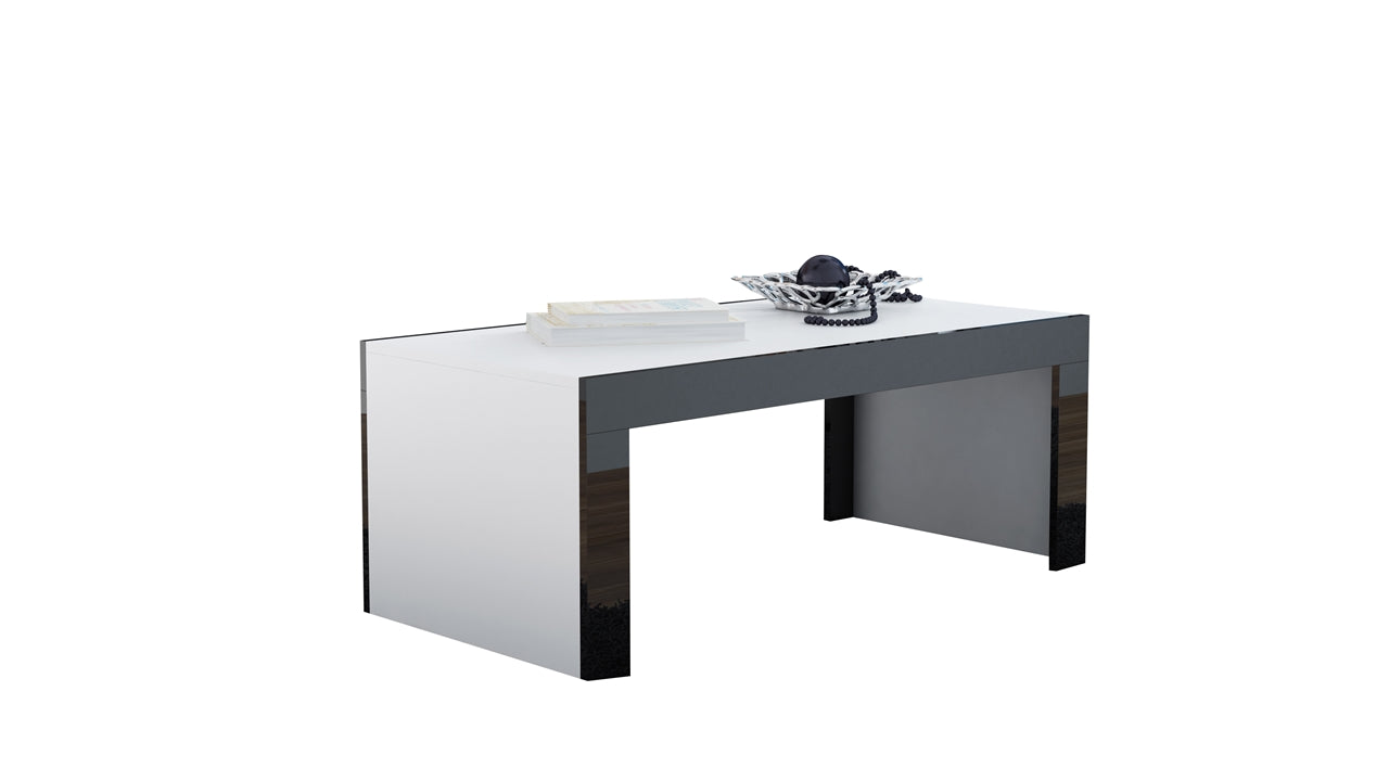 Coffee Table TESS 120 white / black gloss