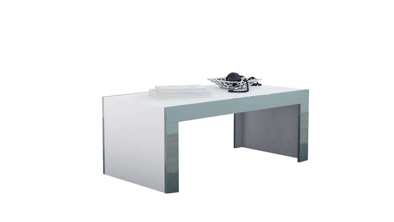 Coffee Table TESS 120 white / grey gloss