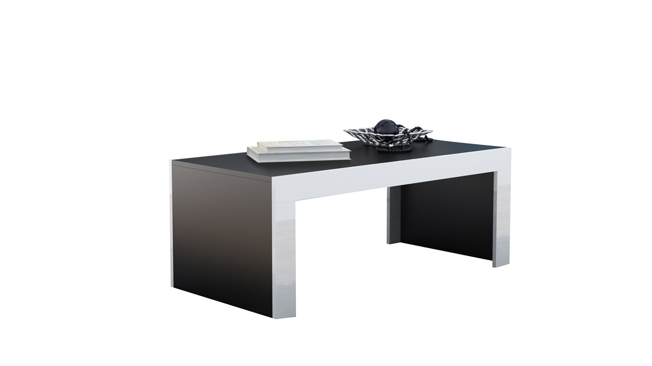 Coffee Table TESS 120 black / white gloss