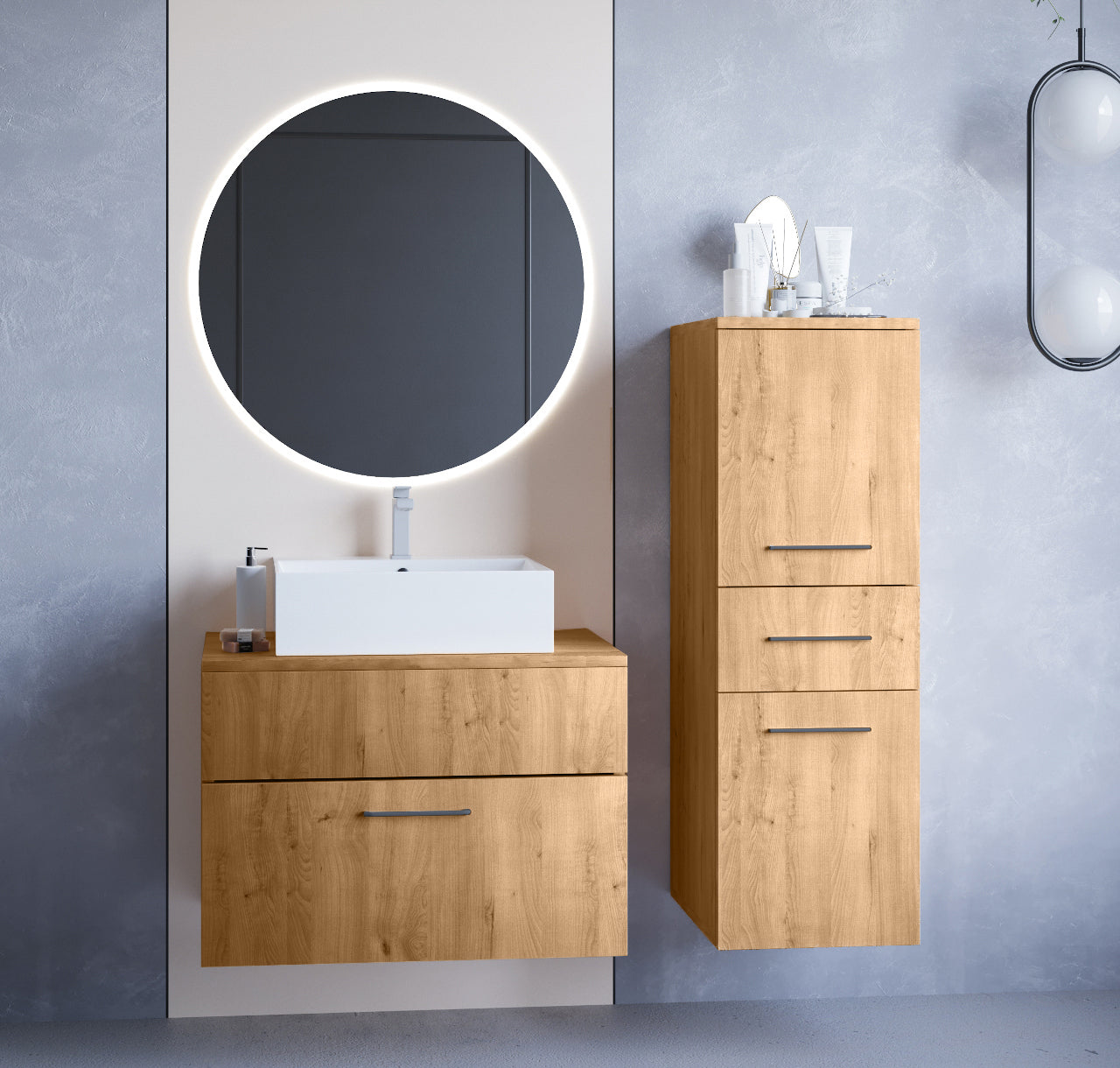 Bathroom BUSTO LED artisan oak