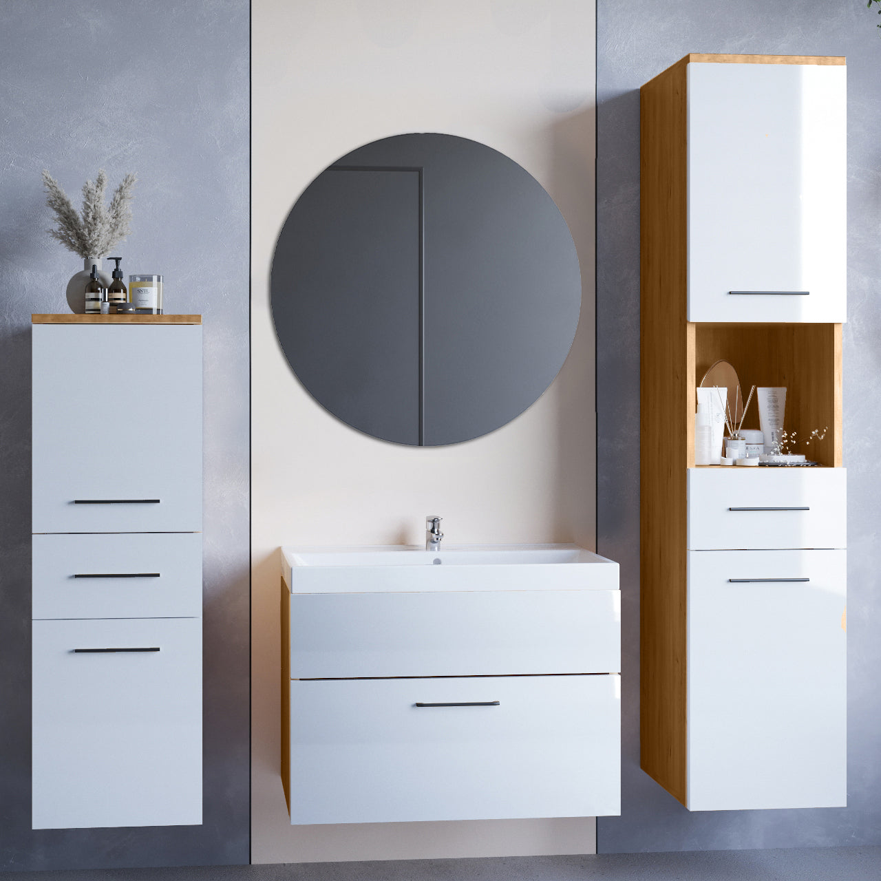 Bathroom LIPSY artisan oak / white gloss