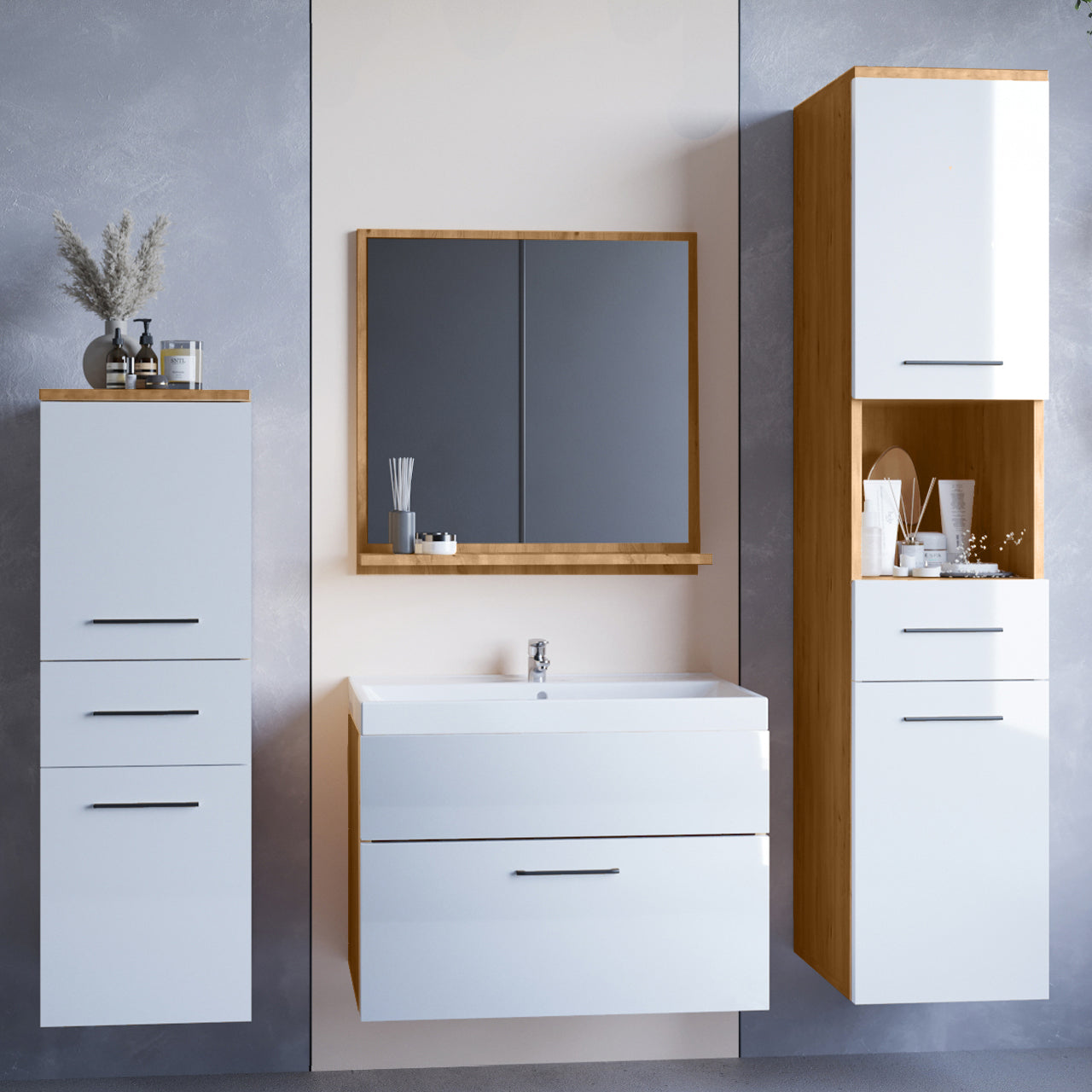 Bathroom LUPO artisan oak / white gloss