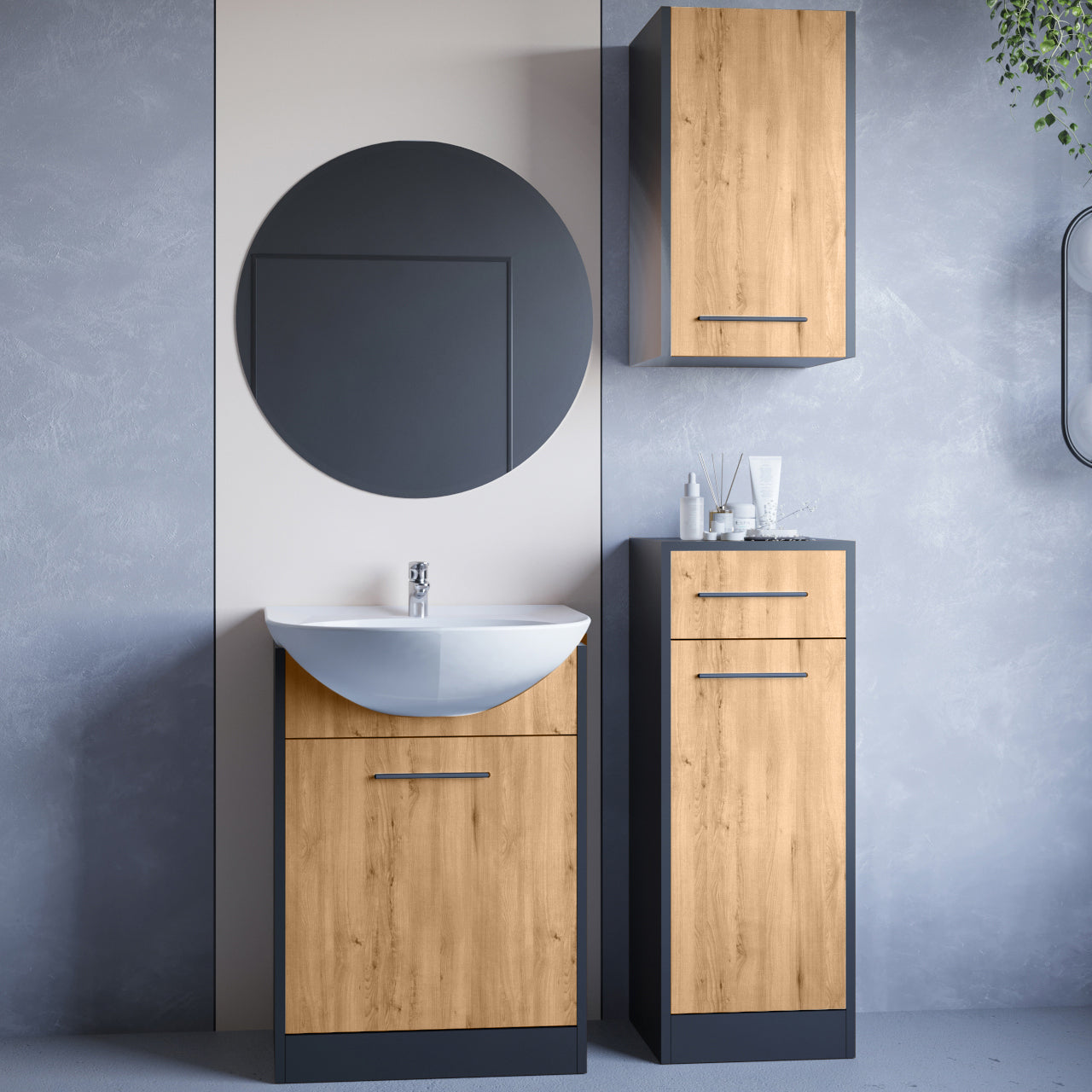 Bathroom NEPPA black / artisan oak