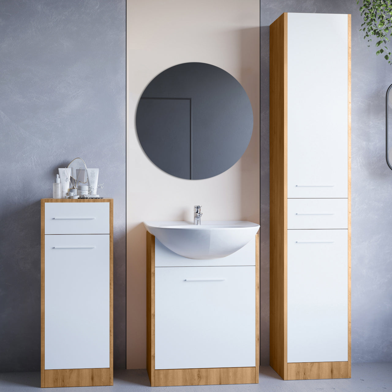 Bathroom SLIDO MINI artisan oak / white