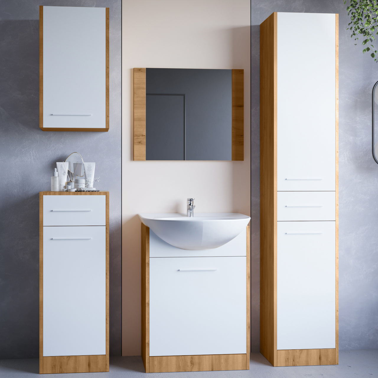 Bathroom SLIM artisan oak / white