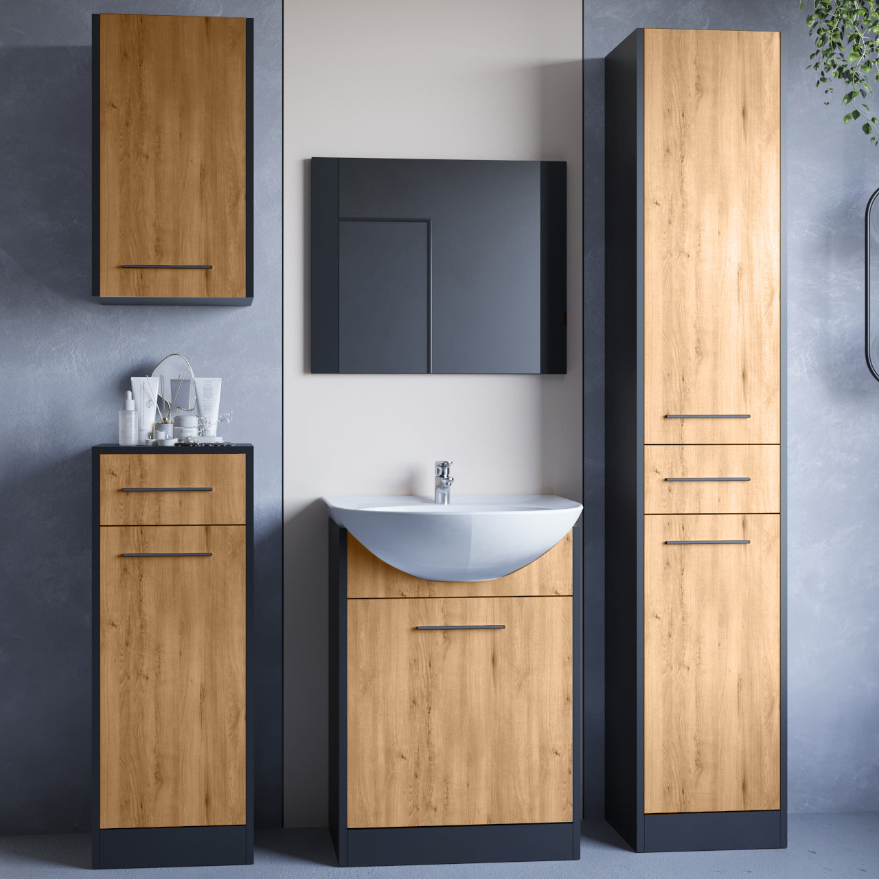 Bathroom SLIM black / artisan oak