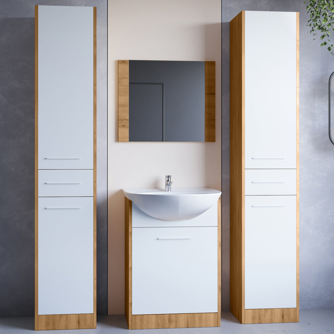 Bathroom SLIM MAX artisan oak / white