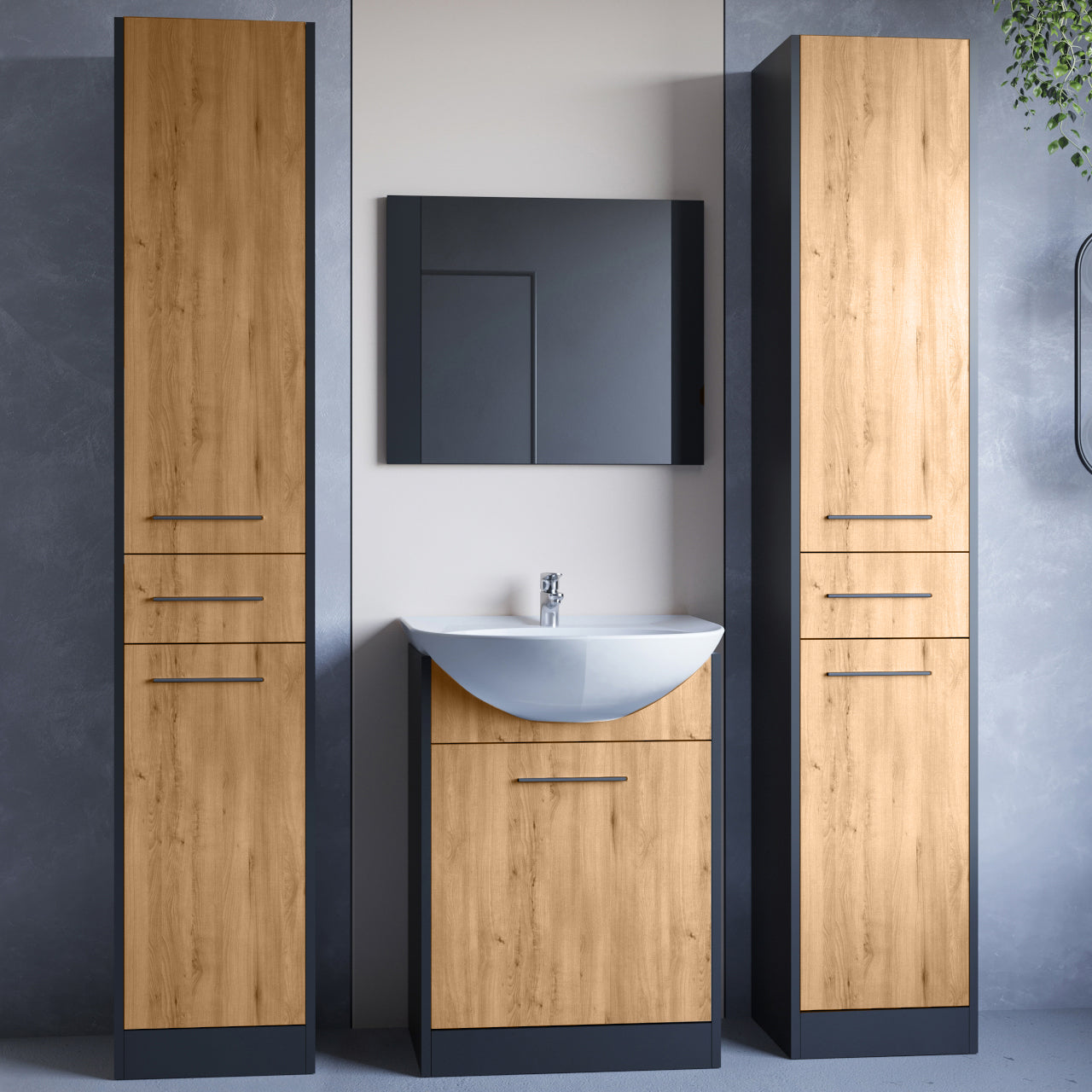 Bathroom SLIM MAX black / artisan oak