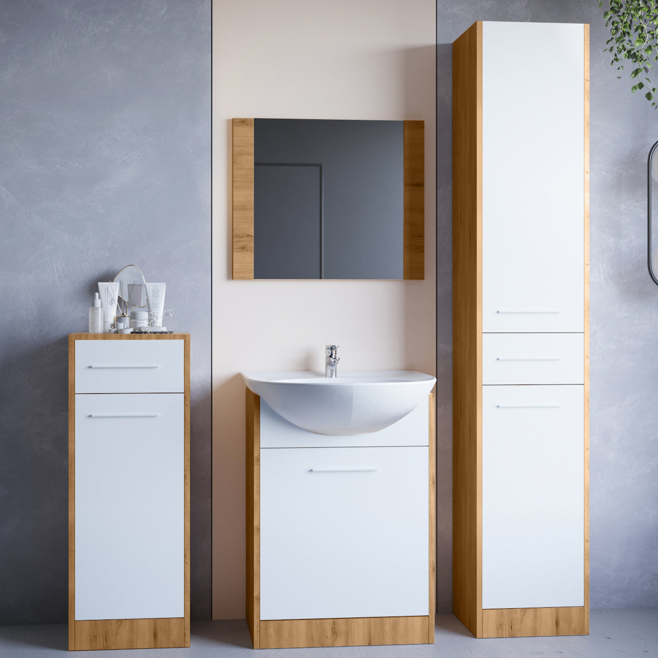 Bathroom SLIM MINI artisan oak / white