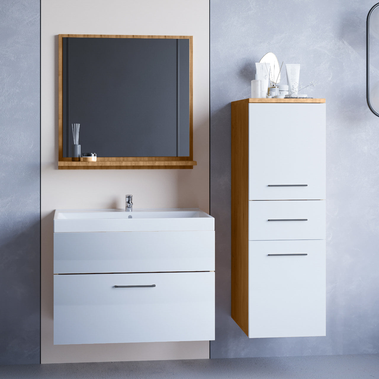 Bathroom TIPO MINI artisan oak / white gloss