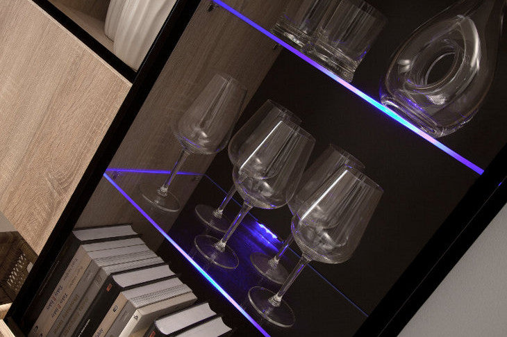 1 - point glass shelf LED lighting blue