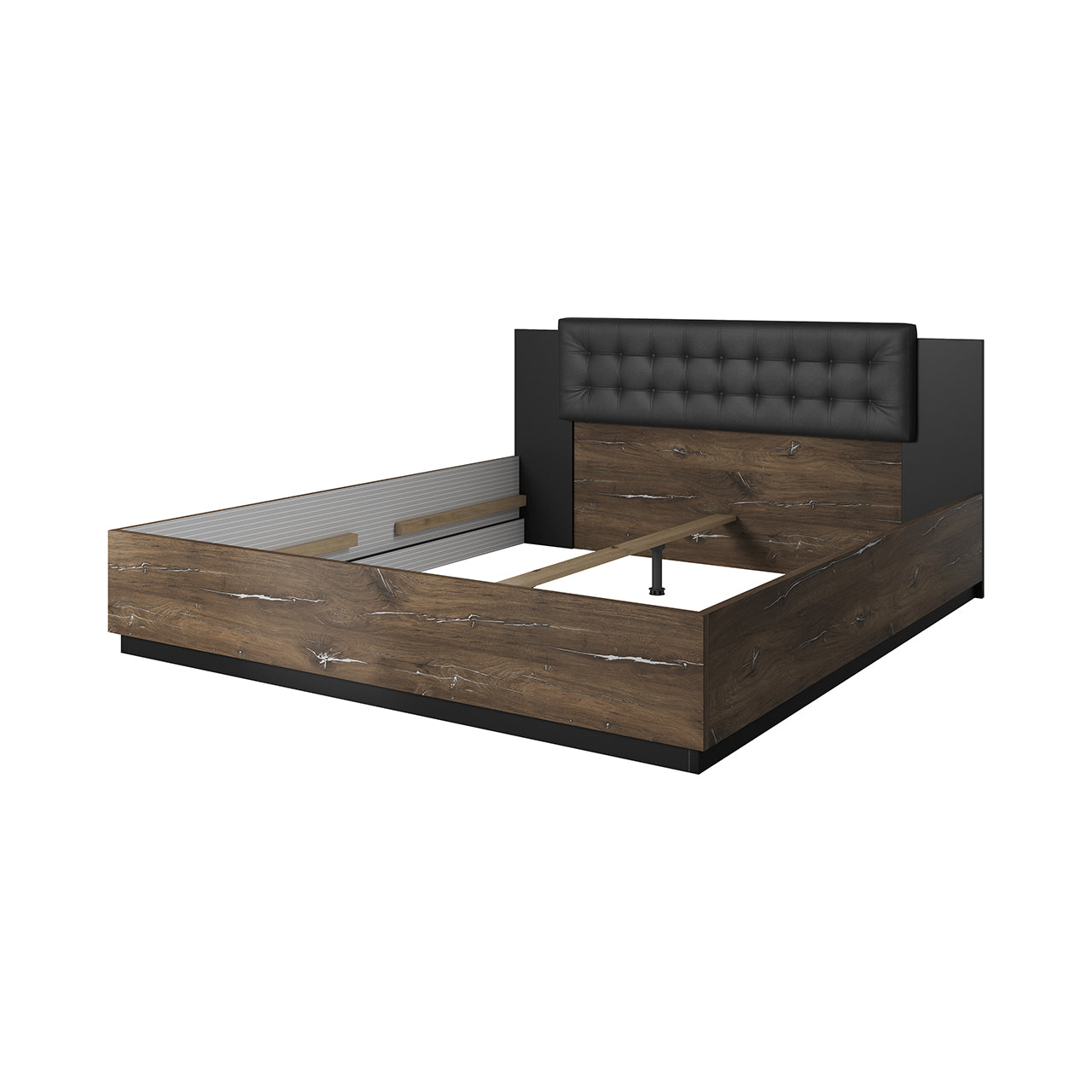 Bed 140x200 SIGMA SG30 flagstaf oak steel / black