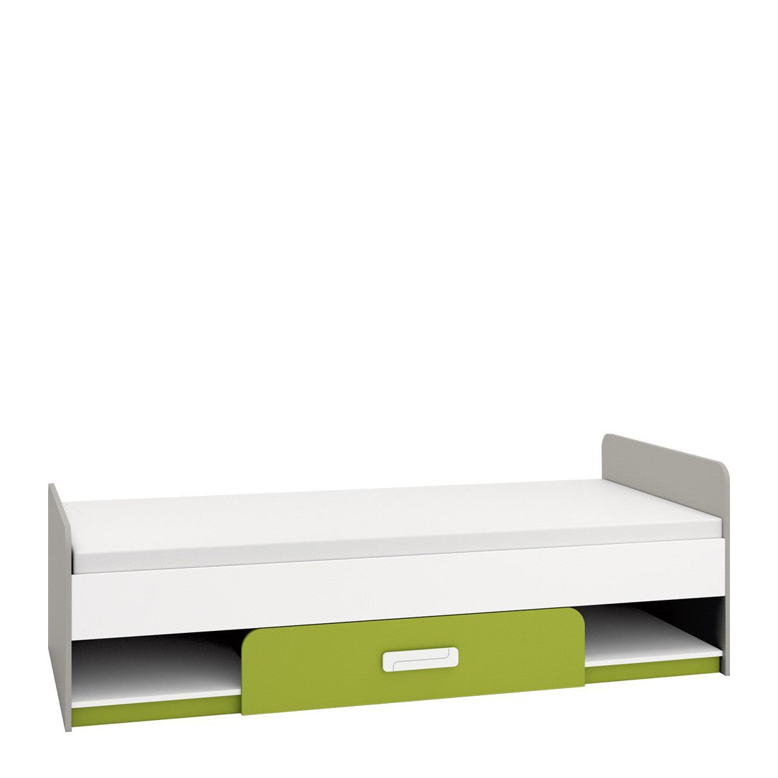 Bed 90x200 AIQ AQ12 grey platinum / white / green