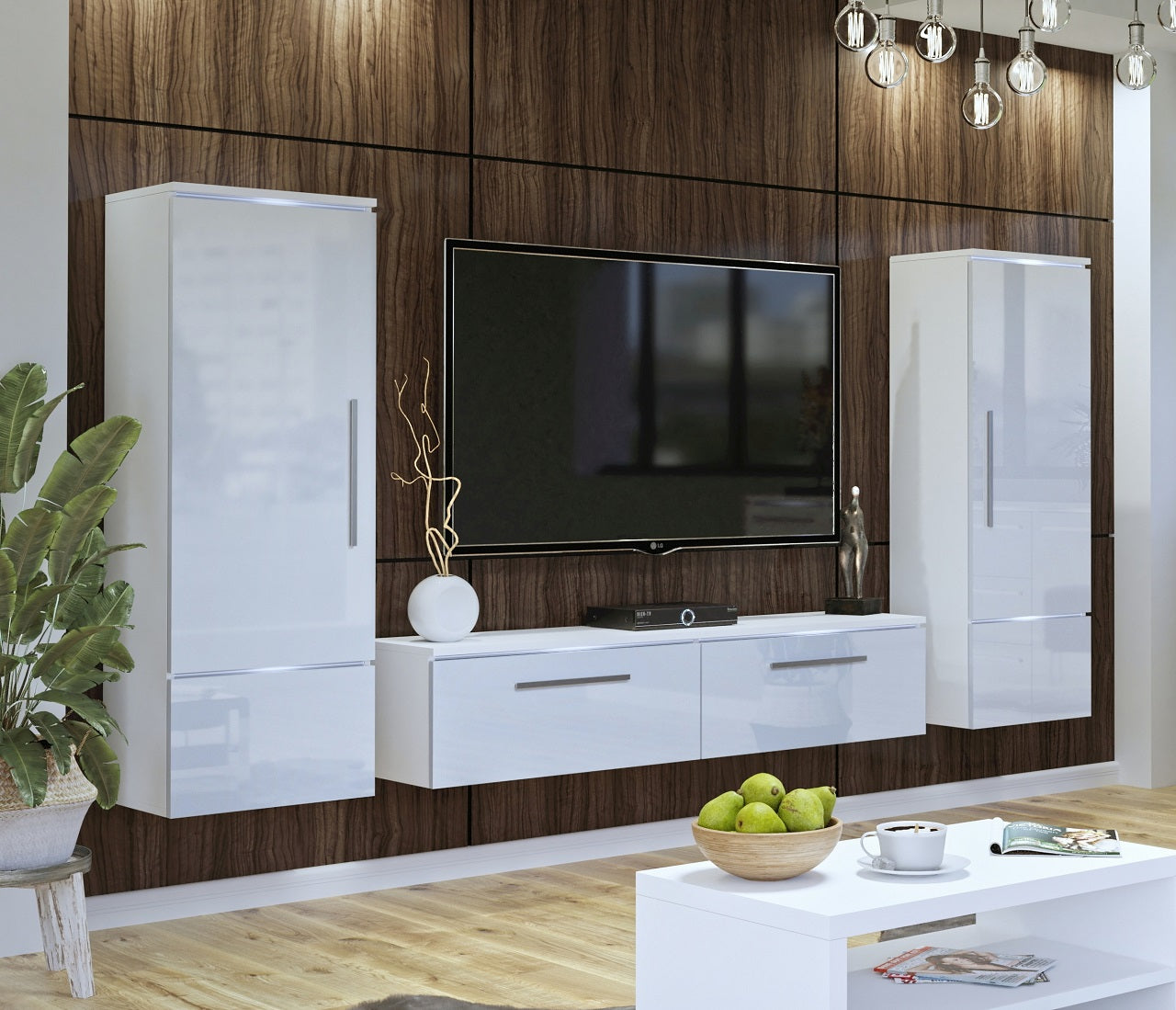 Wall unit AMBER AM09 white gloss