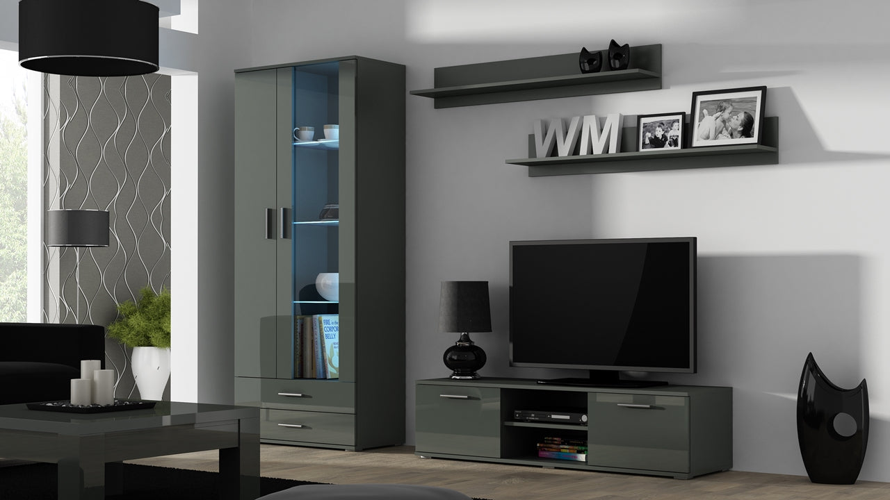 Wall Entertainment Unit SOHO 11H grey gloss