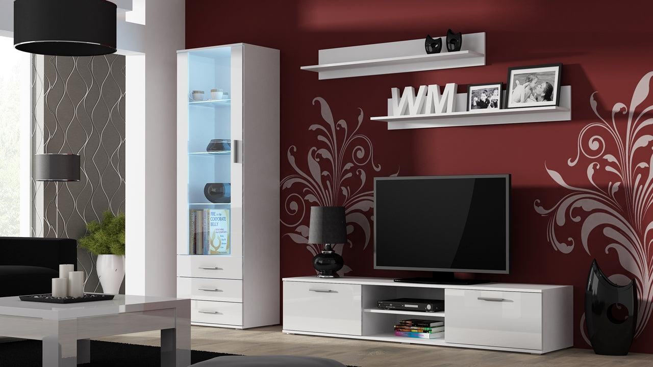 Wall Entertainment Unit SOHO 1A white gloss