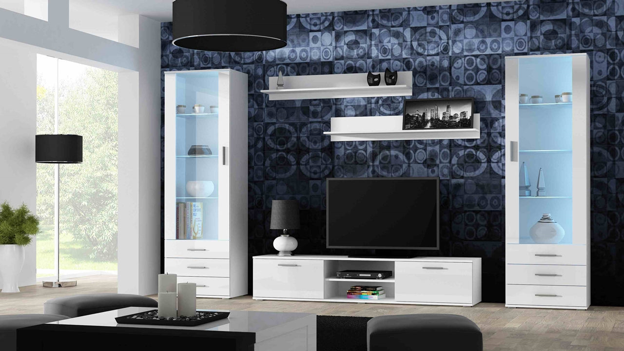 Wall Entertainment Unit SOHO 4A white gloss