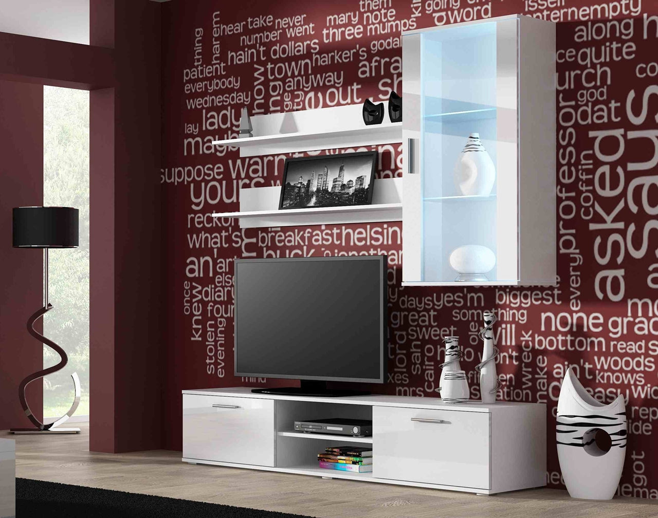 Wall Entertainment Unit SOHO 5A white gloss