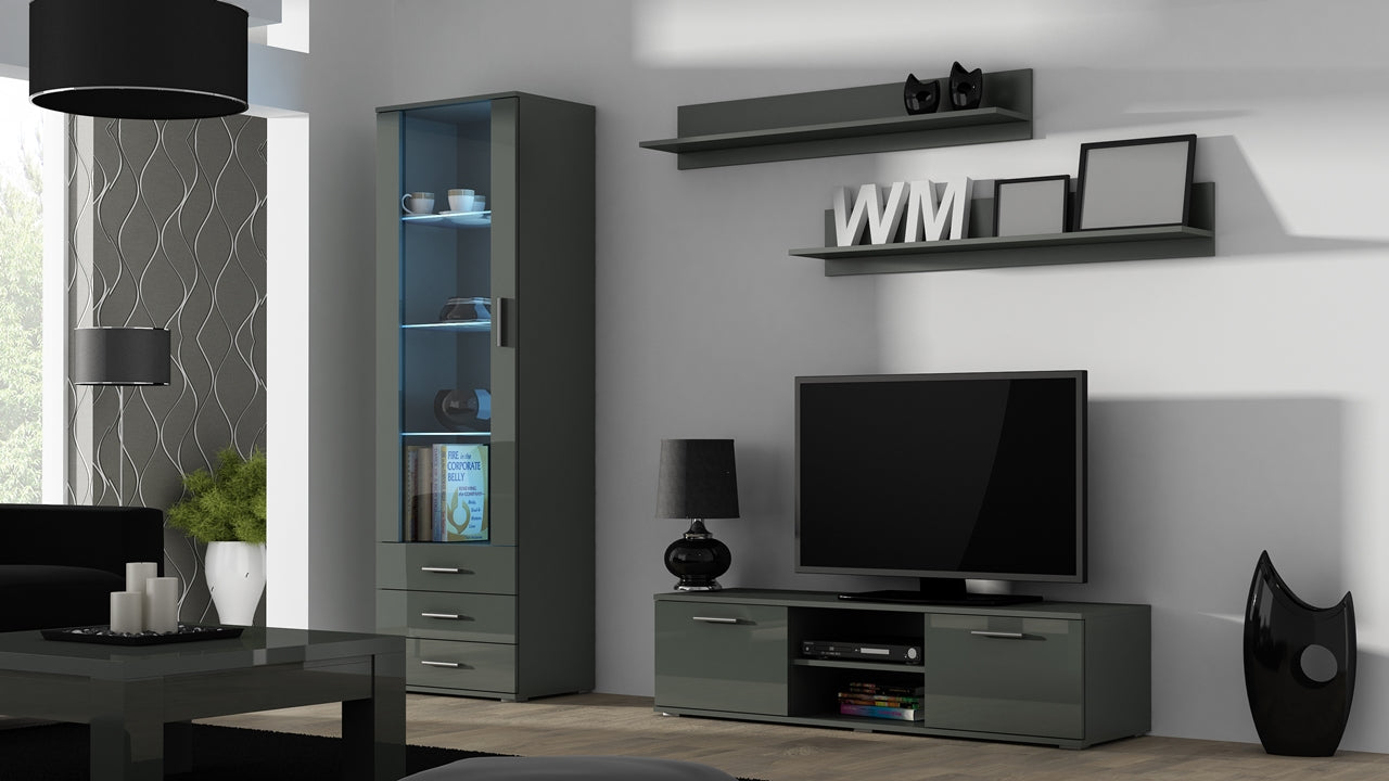 Wall Entertainment Unit SOHO 7H grey gloss