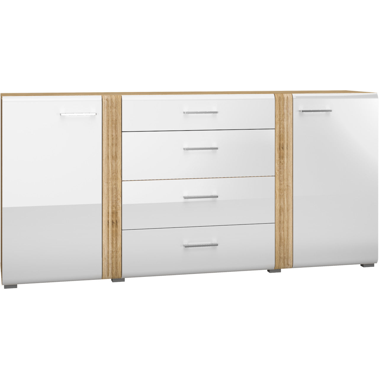 Chest of Drawers FLORES FS06 oak castello / white gloss