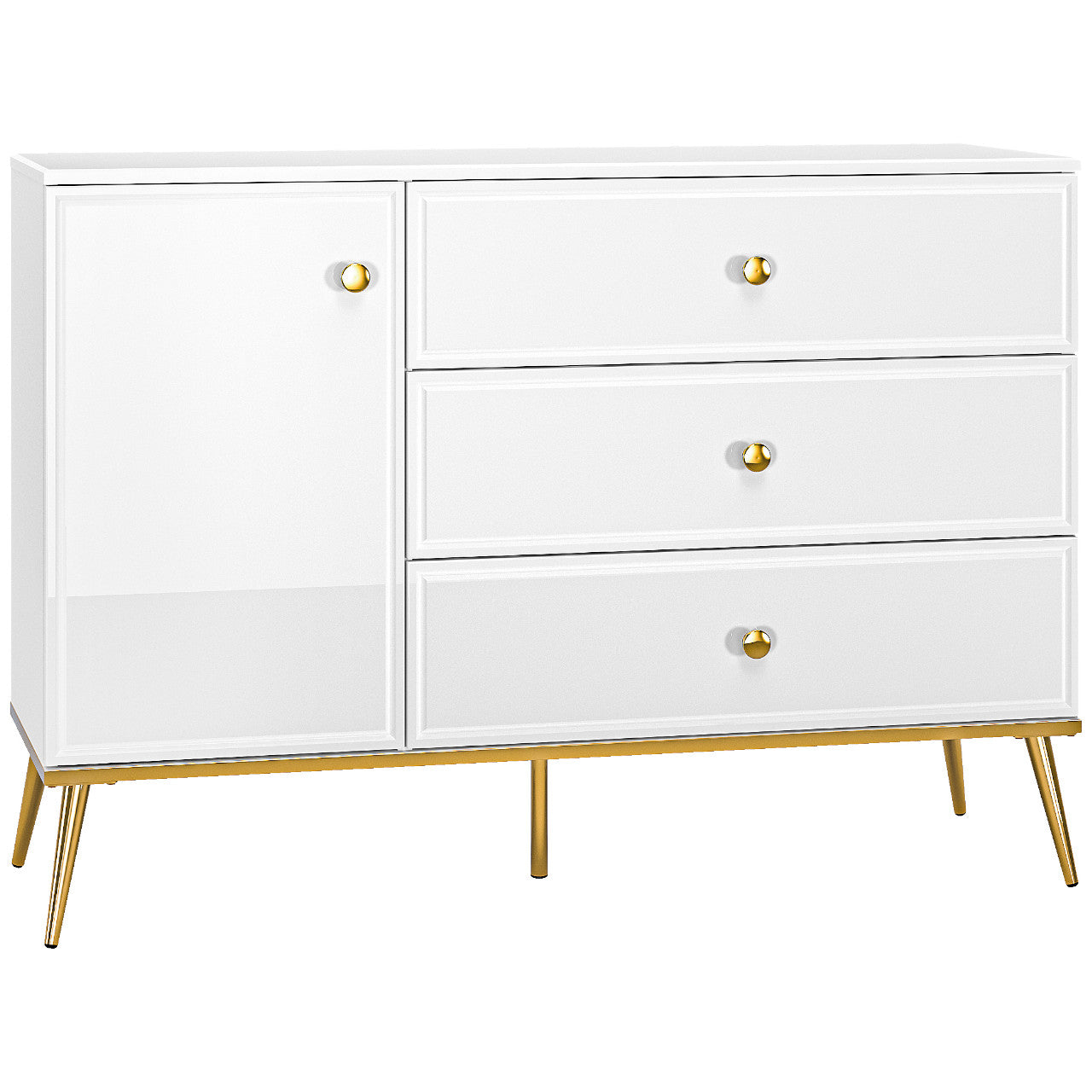 Chest of Drawers GOLDEN GL05 white gloss