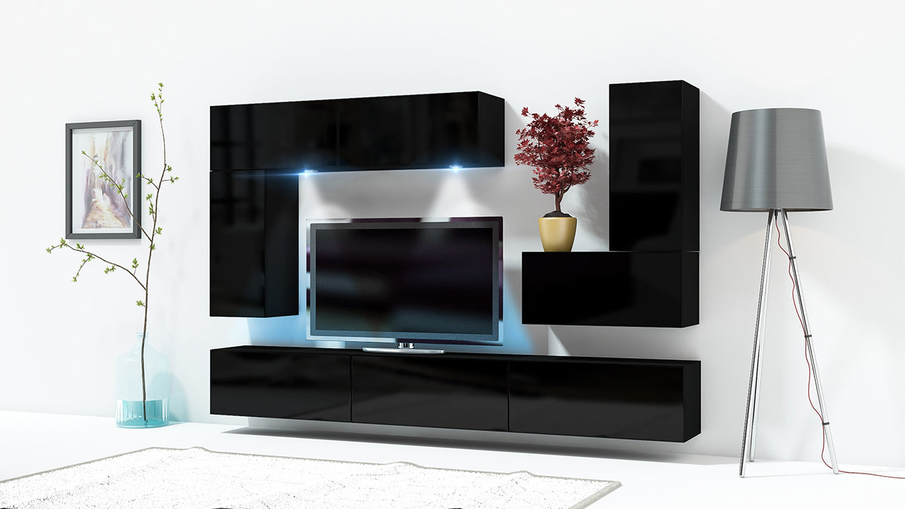 Wall Unit ONLY 3 black gloss