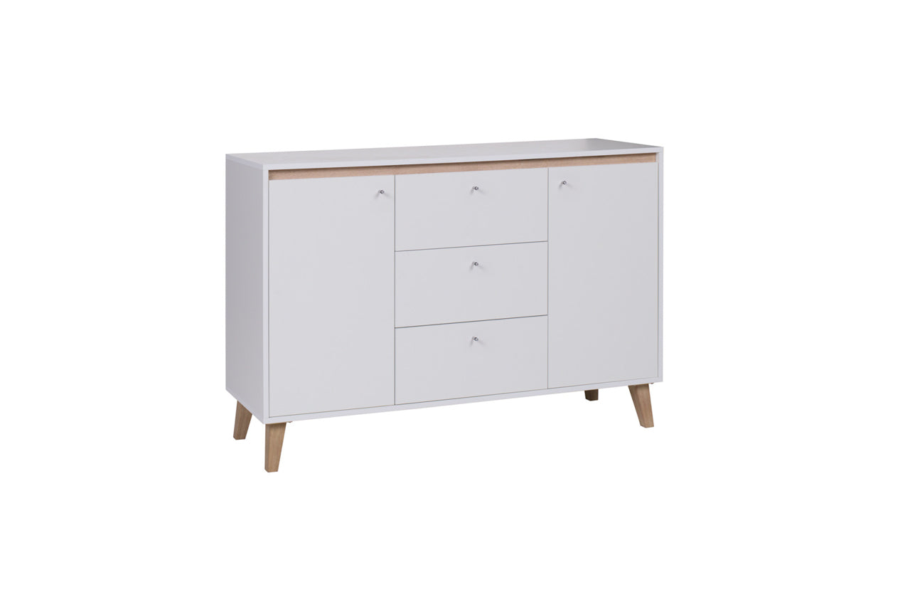 BJ4 Scandinavian design Chest of Drawers 2D3SZ BJORN White/San remo light