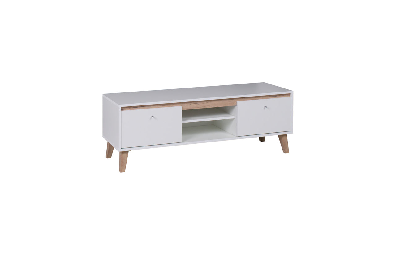 BJ6 TV Cabinet Scandinavian design 135 BJORN White/San remo light