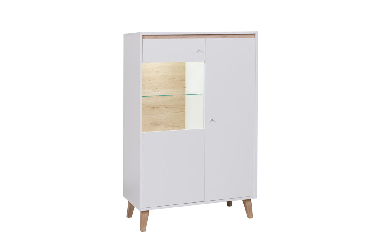 BJ3 Floor Standing Display Cabinet 90 BJORN White/San remo light