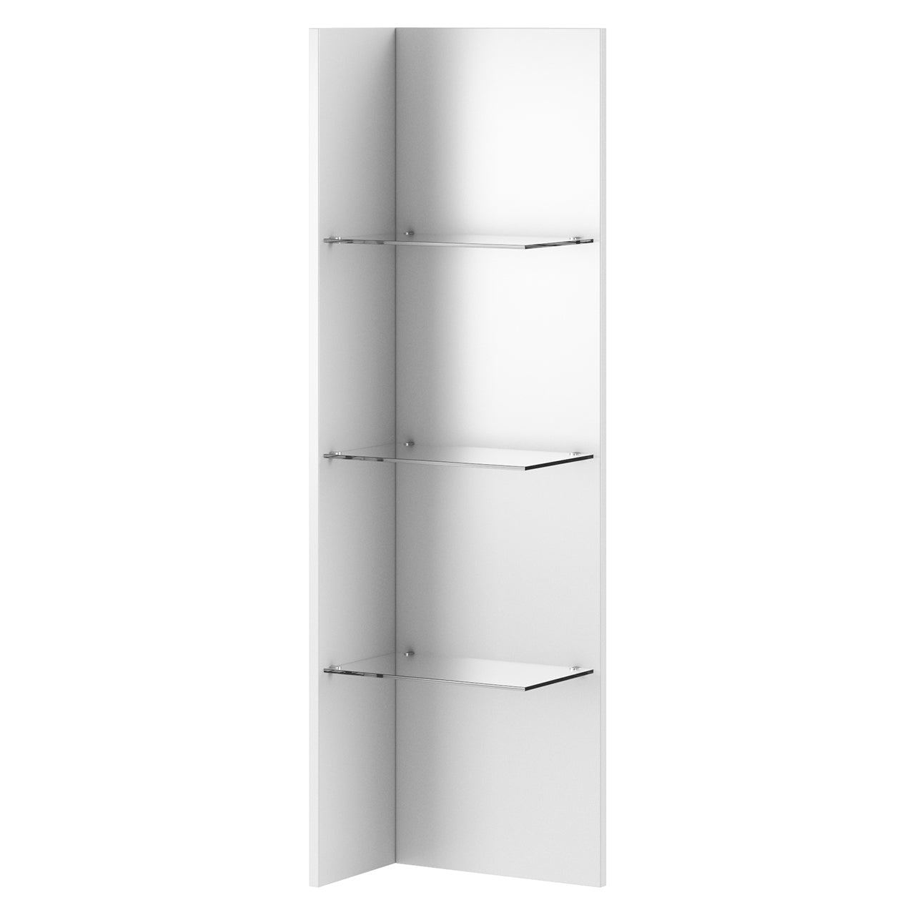 Wall panel with shelves HELIO HE03 white / white glass