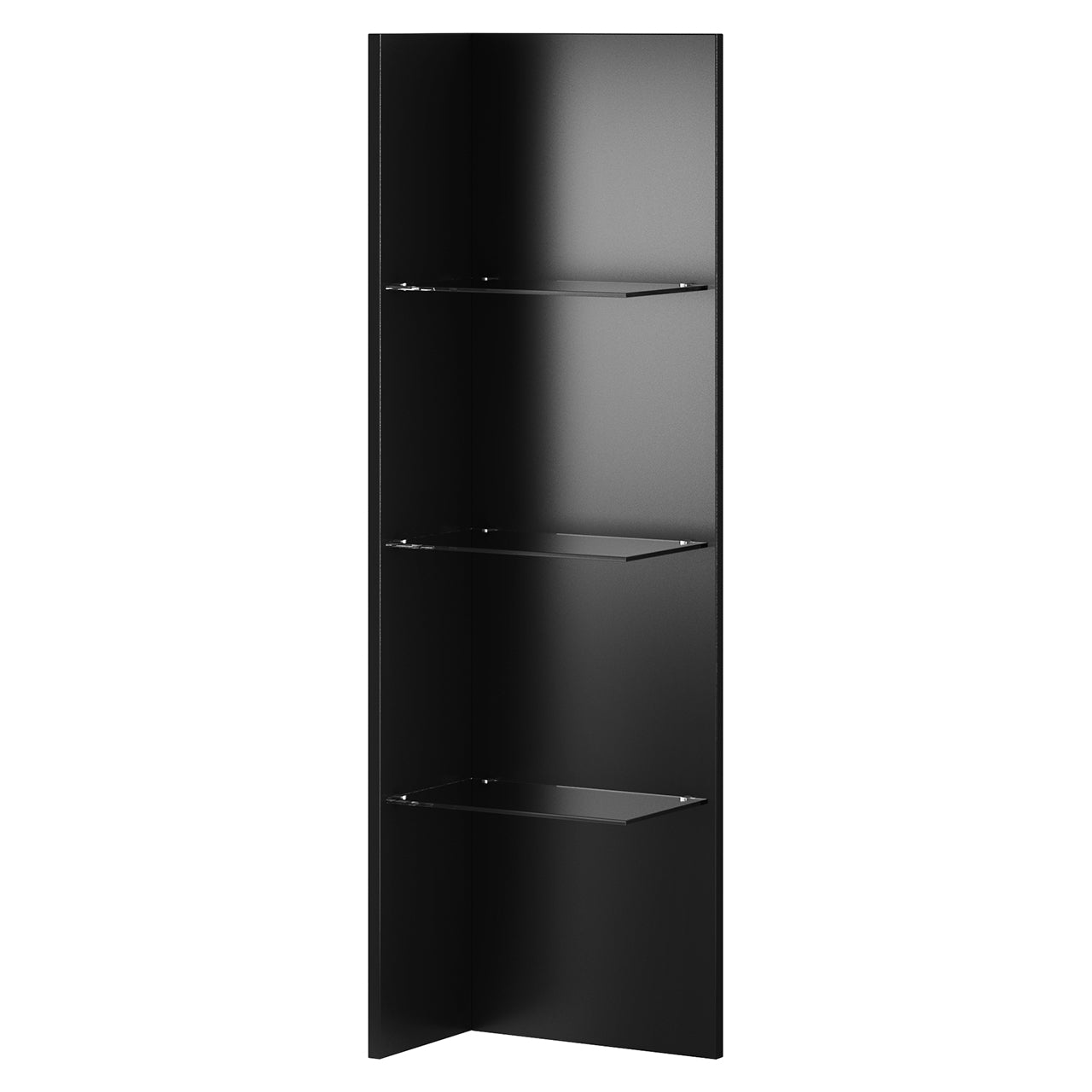 Wall panel with shelves HELIO HE03 black / black glass