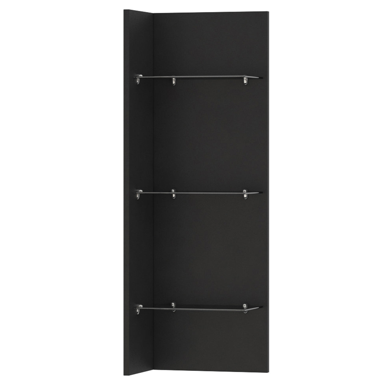 Wall panel with shelves HELIO HE03 black / grey glass