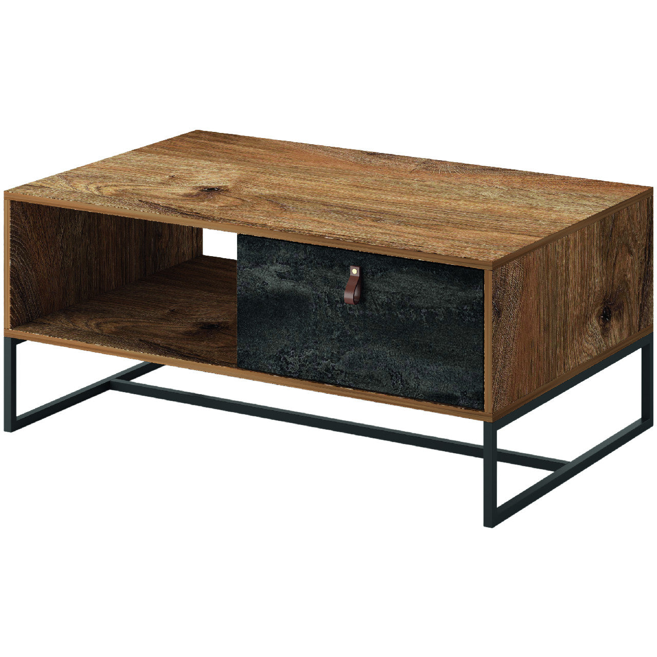 Coffee table DARK 07 ribbeck oak / black stone