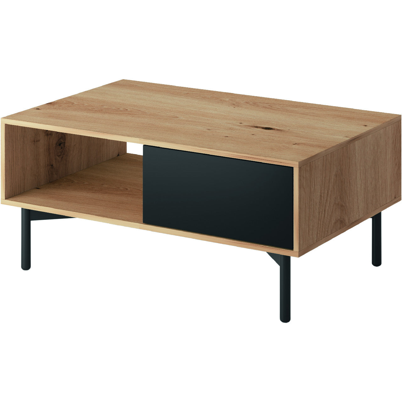 Coffee table FLOW 05 artisan oak / pearl black