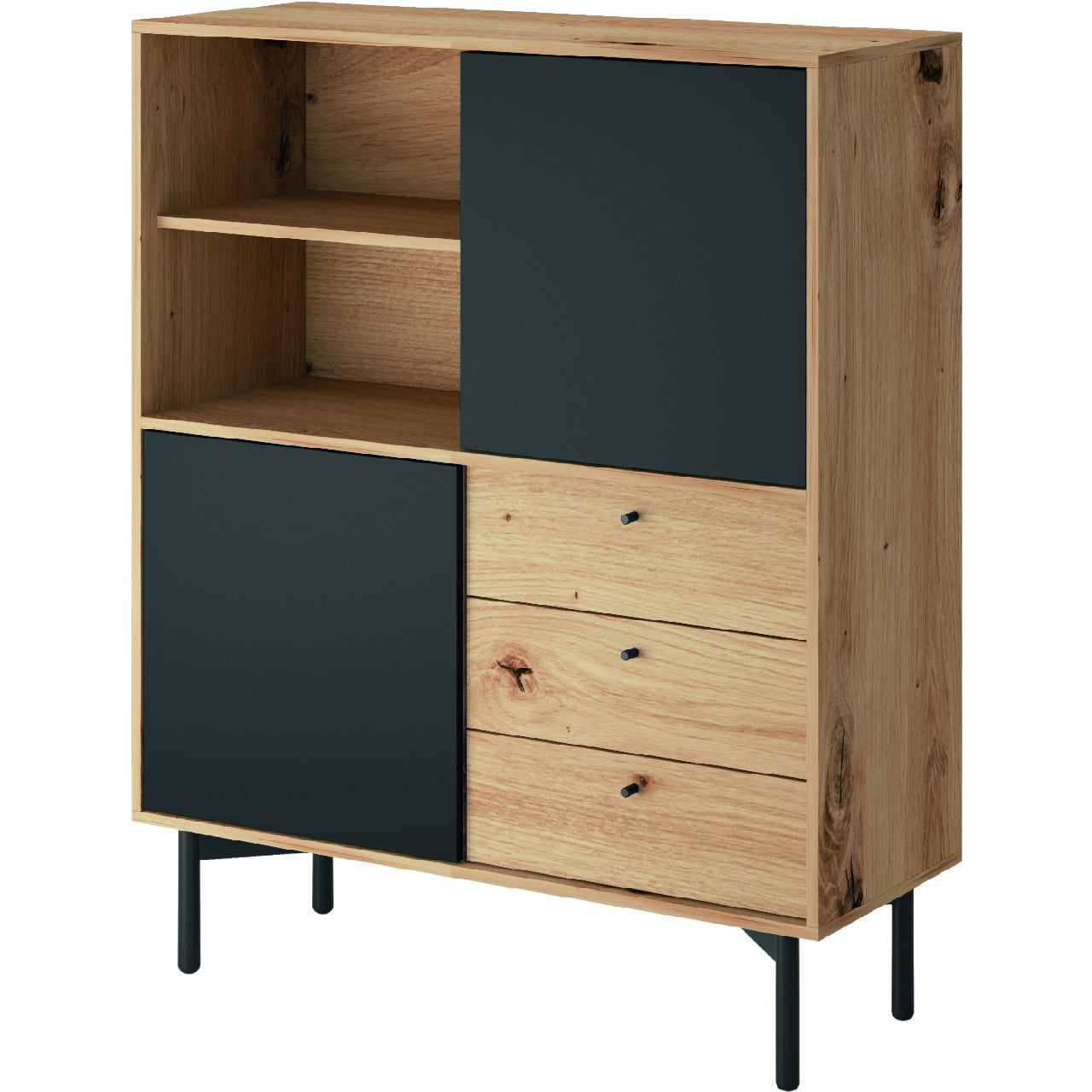 Bookshelf FLOW 04 artisan oak / pearl black