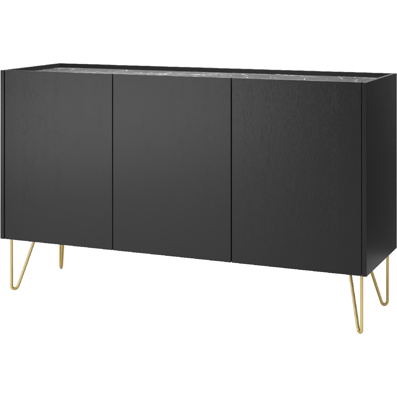 Chest of drawers HARMONY 03 black / black marble