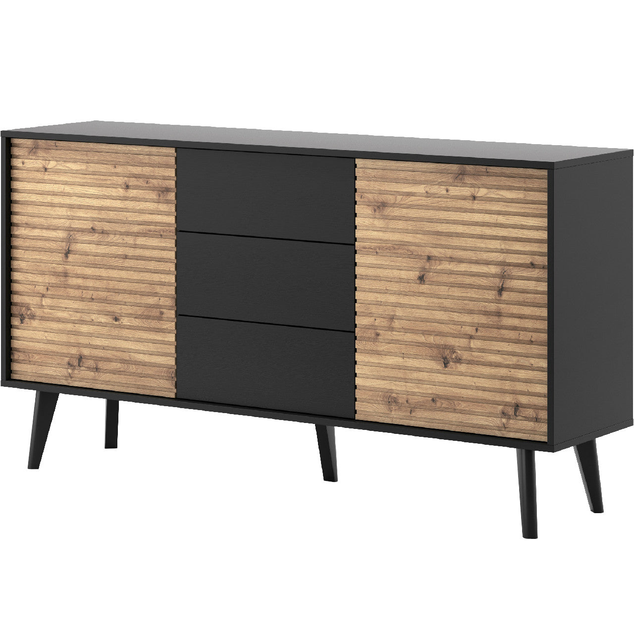 Chest of drawers WILLOW 05 black / artisan oak