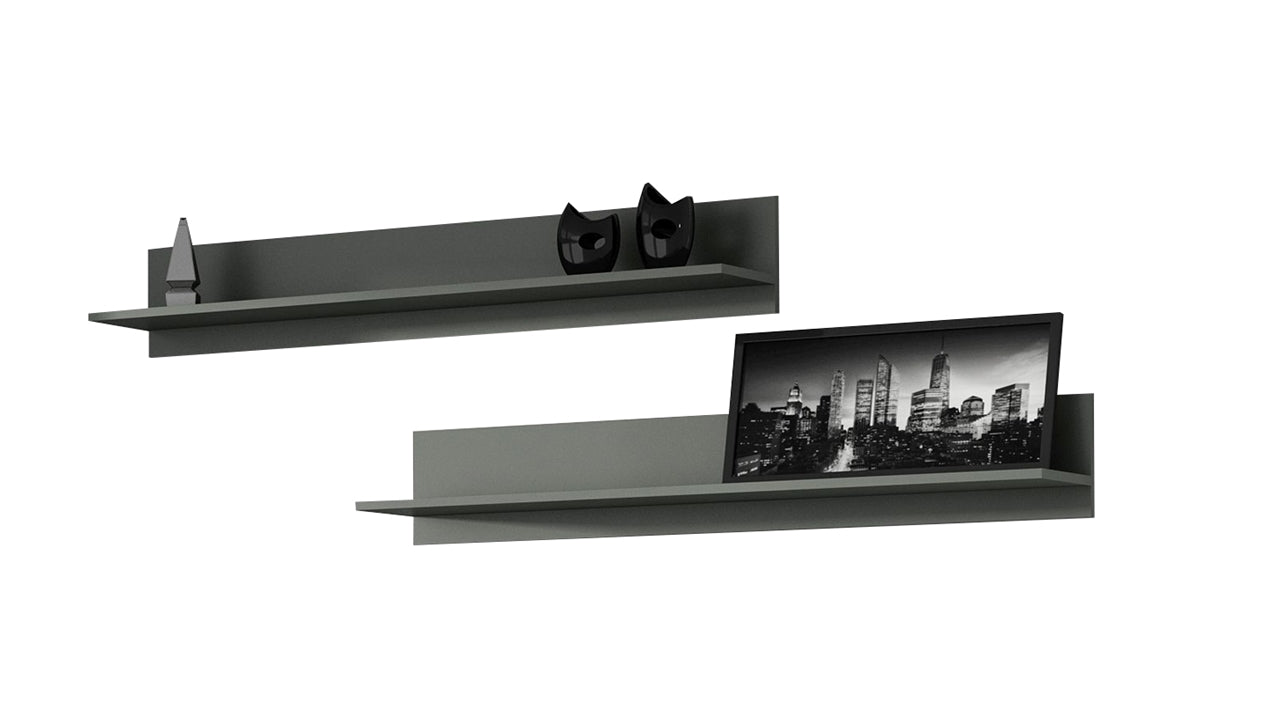 2 piece wall shelf set SOHO 120 SH5D grey